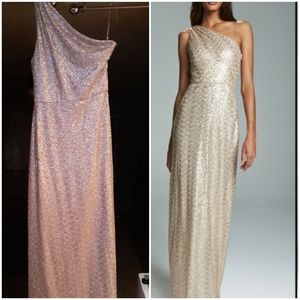 Amsale Bridesmaid/prom rose gold sequin dress sz 6